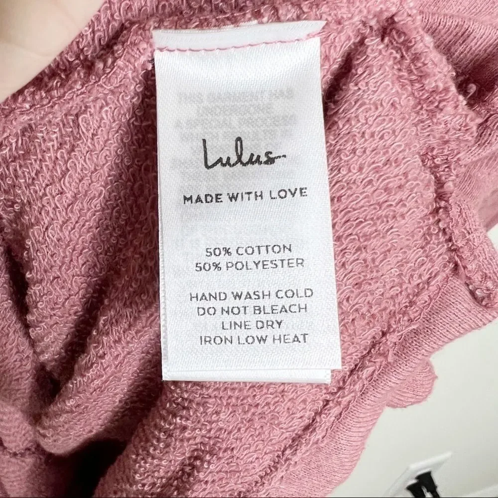 LULU'S Relaxed Agenda Mauve Pink Hooded Lounge Romper XS - Picture 7 of 10